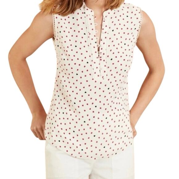 NWOT Brooks Brothers Red Fleece Hearts Top Size 0 - Picture 1 of 4